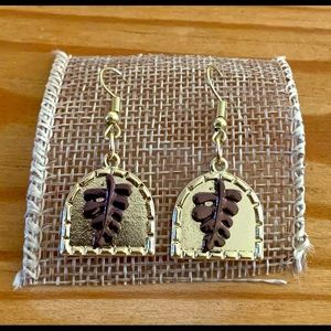 Handmade Gold Leaf Earrings
